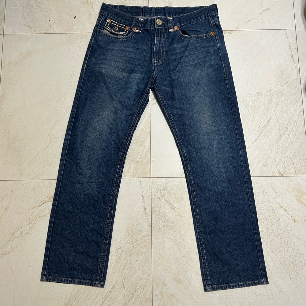 True Religion Jeans Adult 38 Blue Denim World Tour Joey Super T Casual Bottom